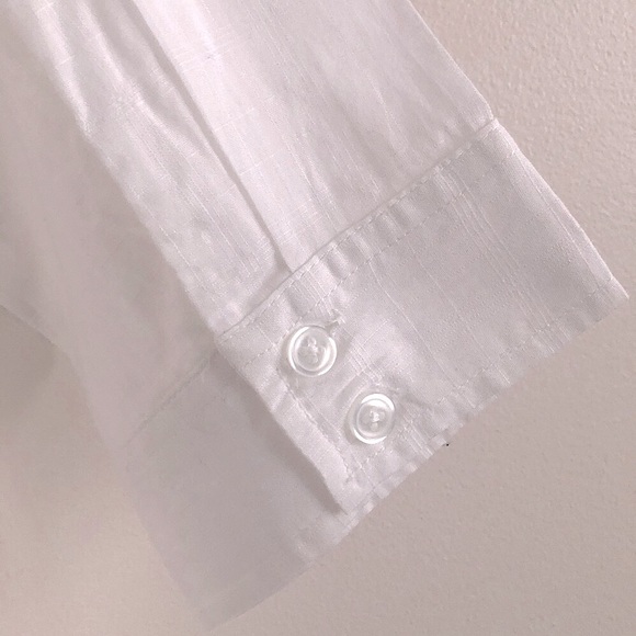 KAREN-SCOTT Petites 3/4 White Oxford Shirt - Picture 11 of 16